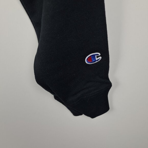 Champion Women Reverse Weave Fleece Pullover Black Hoodie - Picture 9 of 12